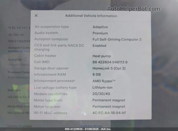 5YJSA1E5XMF453632 2021 TESLA MODEL S Синий 
