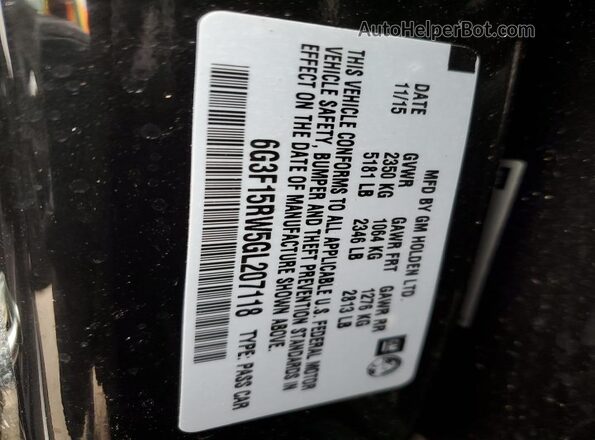 6G3F15RW5GL207118 2016 CHEVROLET SS Black 