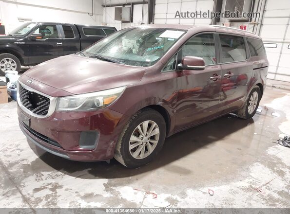 KNDMB5C10G6121308 2016 KIA SEDONA Burgundy Передня ліва чверть