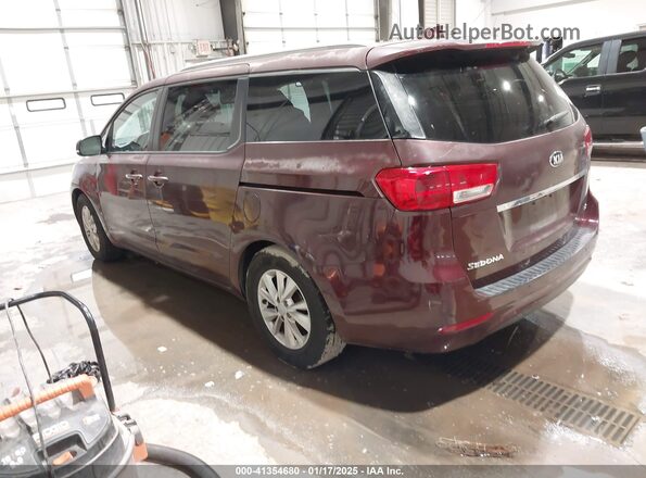 KNDMB5C10G6121308 2016 KIA SEDONA Burgundy Задня ліва чверть