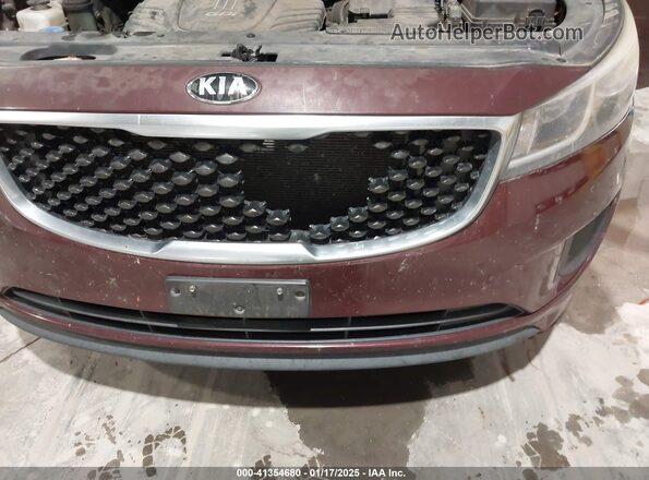 KNDMB5C10G6121308 2016 KIA SEDONA Burgundy Вид спереду
