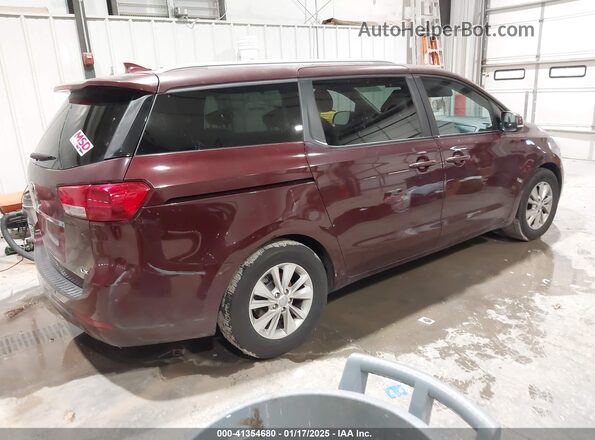 KNDMB5C10G6121308 2016 KIA SEDONA Burgundy Задня права чверть