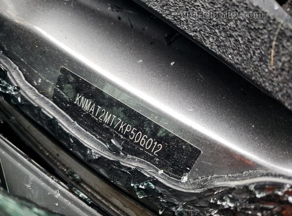 KNMAT2MT7KP506012 2019 NISSAN ROGUE Gray VIN კოდის სტიკერის ხედი