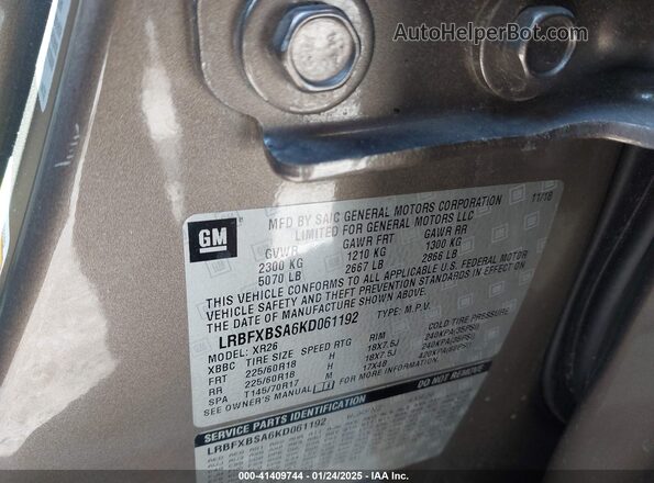 LRBFXBSA6KD061192 2019 BUICK ENVISION Brown ძრავის განყოფილების ხედი