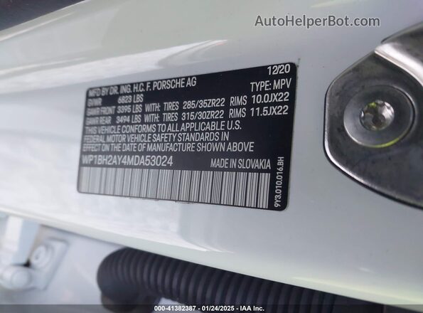WP1BH2AY4MDA53024 2021 PORSCHE CAYENNE Белый Вид подкапотного пространства