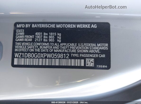 WZ1DB0G0XPW059812 2023 TOYOTA GR SUPRA White Engine compartment view