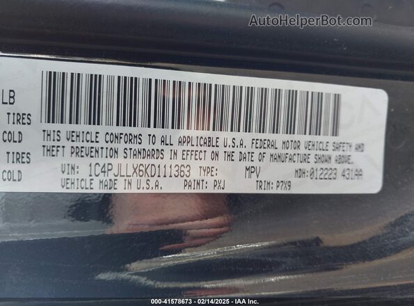 1C4PJLLX6KD111363 2019 JEEP CHEROKEE LATITUDE PL Черный 