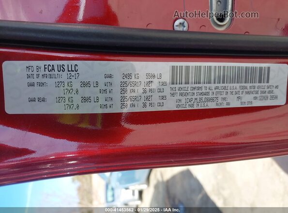 1C4PJMLB5JD609675 2018 JEEP CHEROKEE LATITUDE PL Красный Вид подкапотного пространства