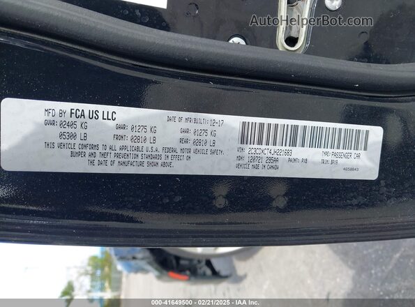 2C3CDXCT4JH221683 2018 DODGE CHARGER Black Вид підкапотного простору
