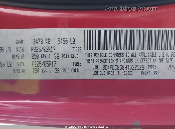 3C4PDCBG8HT532528 2017 DODGE JOURNEY Red 