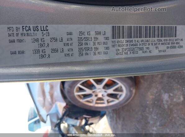 3C4PDDEG2KT779665 2019 DODGE JOURNEY Gray Widok komory silnika