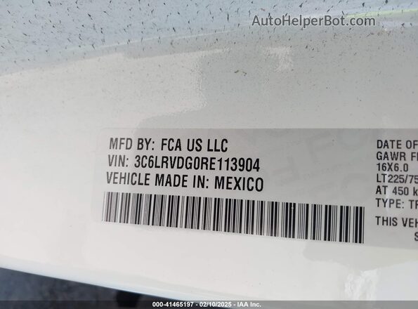 3C6LRVDG0RE113904 2024 RAM PROMASTER 2500 Белый Вид подкапотного пространства