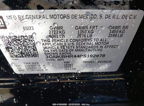 3GNKBHR44PS192878 2023 CHEVROLET BLAZER Black ძრავის განყოფილების ხედი
