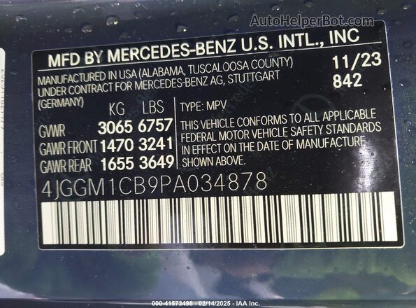 4JGGM1CB9PA034878 2023 MERCEDES-BENZ EQE 350 SUV Dark Blue Widok komory silnika