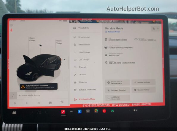 5YJ3E1EC2PF382633 2023 TESLA MODEL 3 Черный Вид задних сидений
