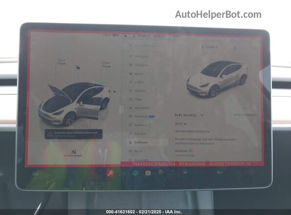 7SAYGDEE3PA123054 2023 TESLA MODEL Y White 