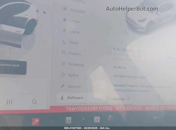 7SAYGDEE5RF117892 2024 TESLA MODEL Y Белый Вид задних сидений