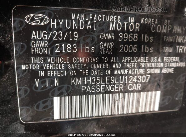 KMHH35LE9LU124307 2020 HYUNDAI ELANTRA GT Black ძრავის განყოფილების ხედი