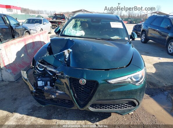 ZASPAKBN1M7D09674 2021 ALFA ROMEO STELVIO Green წინა პანელის ხედი