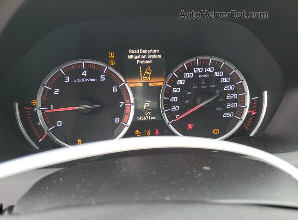19UUB3F64KA801568 2019 ACURA TLX Black ხელსაწყოთა პანელის ხედი