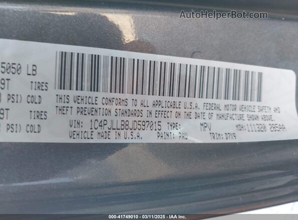 1C4PJLLB8JD597015 2018 JEEP CHEROKEE LATITUDE PL Gray Engine compartment view