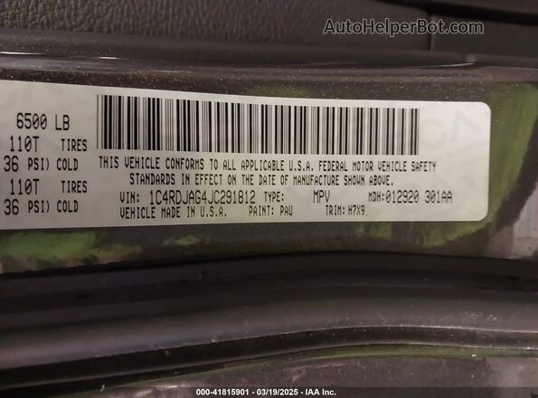 1C4RDJAG4JC291812 2018 DODGE DURANGO Gray Engine compartment view