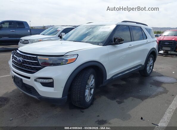 1FMSK8DH3LGA81469 2020 FORD FORD EXPLORER White Առջևի ձախ երեք քառորդ տեսարան