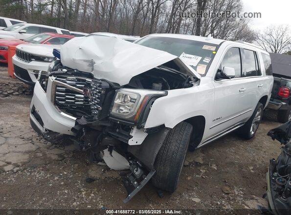 1GKS1CKJ8KR361444 2019 GMC YUKON White წინა მარცხენა ხედი სამი მეოთხედიდან