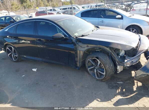 1HGCV1F32MA094129 2021 HONDA ACCORD Black Вид задньої частини салону