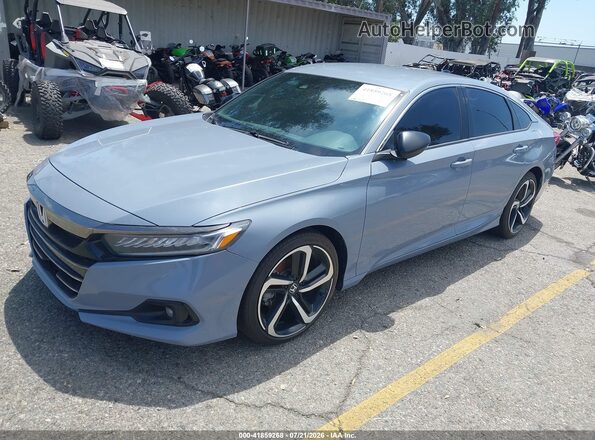 1HGCV1F39NA064496 2022 HONDA ACCORD Blue Առջևի ձախ երեք քառորդ տեսարան