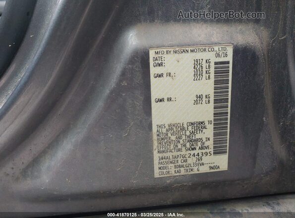 1N4AL3AP7GC244395 2016 NISSAN ALTIMA Gray Engine compartment view