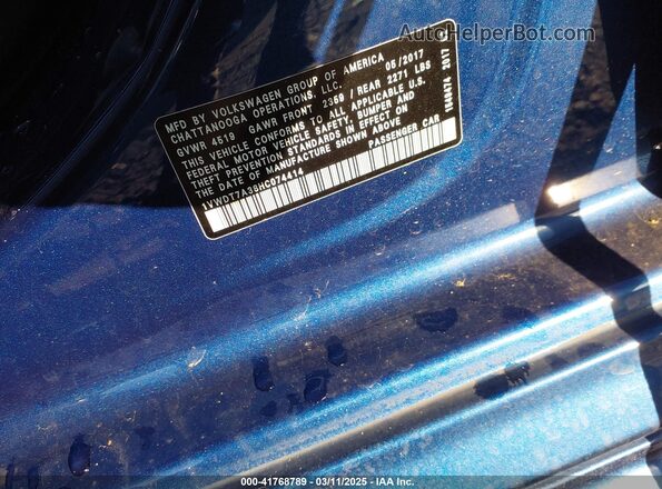 1VWDT7A38HC074414 2017 VOLKSWAGEN PASSAT Синий 