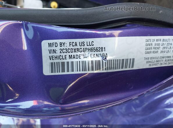 2C3CDXBG4PH656281 2023 DODGE CHARGER Blue Vista del compartimento del motor