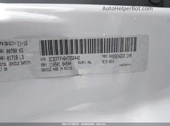 3C3CFFFH6HT556442 2017 FIAT 500 Серый Вид подкапотного пространства