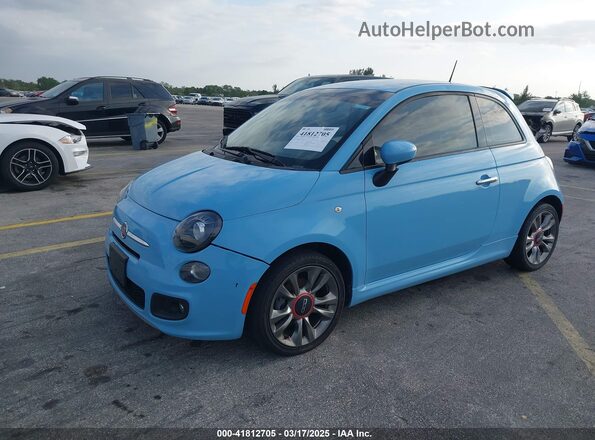 3C3CFFKR2HT530130 2017 FIAT 500 Light Blue Передняя левая четверть