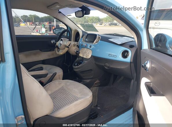 3C3CFFKR2HT530130 2017 FIAT 500 Light Blue Вид салона спереди