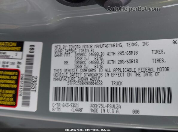 5TFPC5DBXNX004022 2022 TOYOTA TUNDRA HYBRID Light Blue 