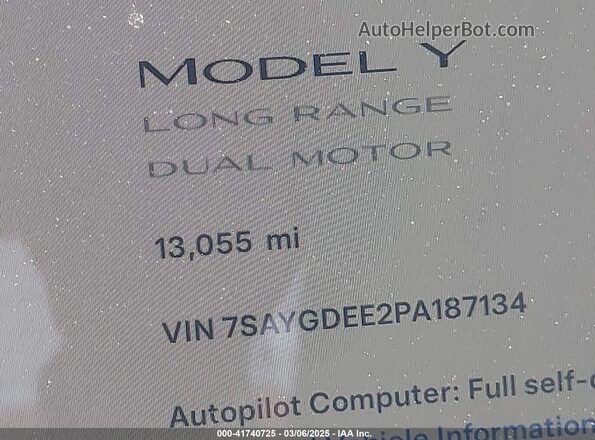 7SAYGDEE2PA187134 2023 TESLA MODEL Y Black 