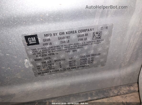 KL4CJESB7HB106610 2017 BUICK ENCORE Silver Vista del compartimento del motor