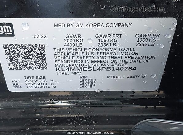 KL4MMESL4PB140264 2023 BUICK ENCORE Black Շարժիչի բաժամունքի տեսք