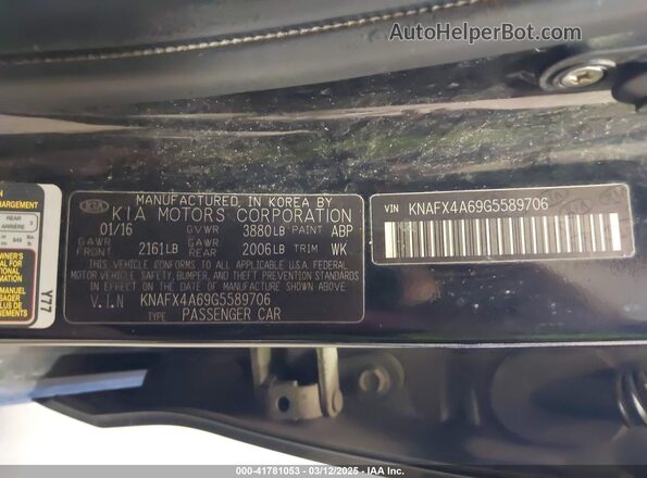 KNAFX4A69G5589706 2016 KIA FORTE Черный Вид подкапотного пространства
