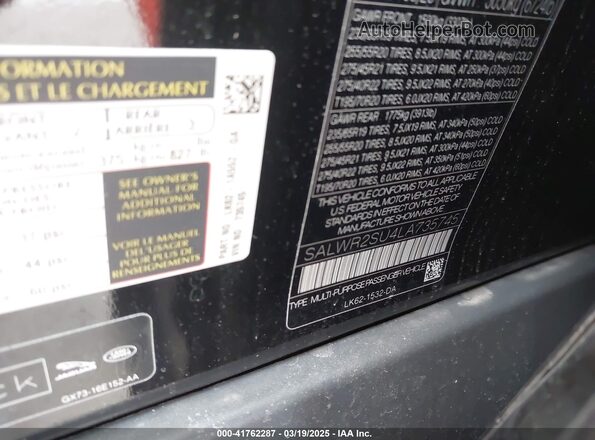 SALWR2SU4LA735745 2020 LAND ROVER RANGE ROVER SPORT Black Շարժիչի բաժամունքի տեսք