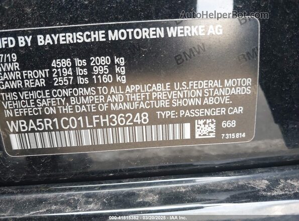 WBA5R1C01LFH36248 2020 BMW 3 SERIES Black Շարժիչի բաժամունքի տեսք