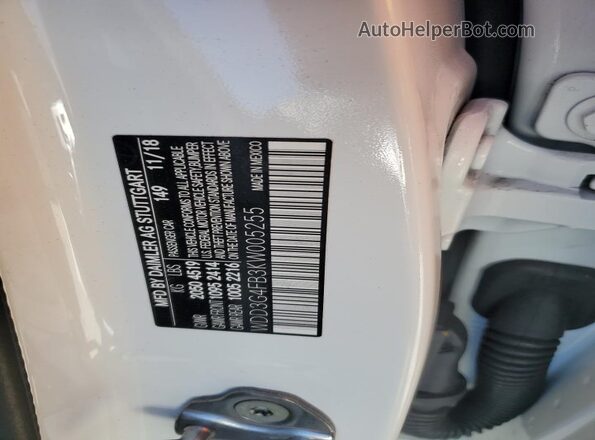 WDD3G4FB3KW005255 2019 MERCEDES-BENZ A White VIN կոդի պիտակի տեսք