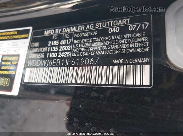 WDDWJ6EB1JF619067 2018 MERCEDES-BENZ AMG C 43 Black ძრავის განყოფილების ხედი