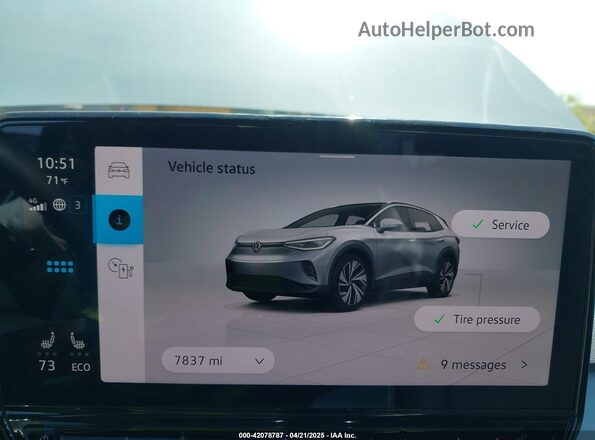 1V25MPE88RC007449 2024 VOLKSWAGEN ID.4 Light Blue Вид задних сидений