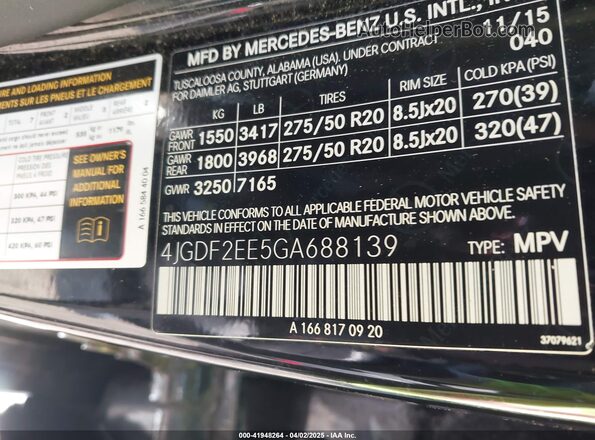 4JGDF2EE5GA688139 2016 MERCEDES-BENZ GL 350 BLUETEC Black Engine compartment view