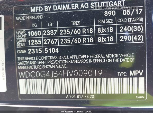 WDC0G4JB4HV009019 2017 MERCEDES-BENZ GLC 300 Blue 