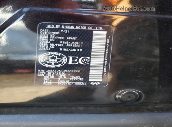 JN8AZ2AE3N9290600 2022 INFINITI QX80 Black 