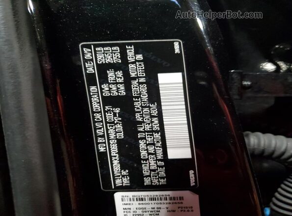 LVY992MKXJP006619 2018 VOLVO S90 Black Вид наклейки з VIN-кодом